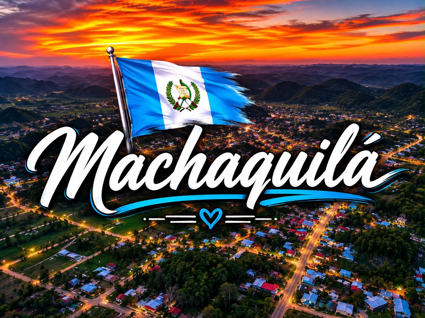 Vista aérea de Machaquilá al atardecer